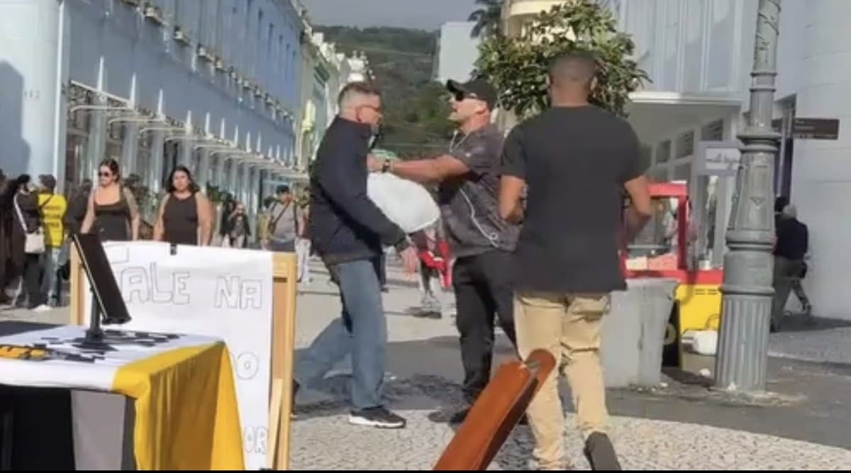Morador xinga e chama Marcelo Brigadeiro “pra porrada” no meio da rua em Florianópolis