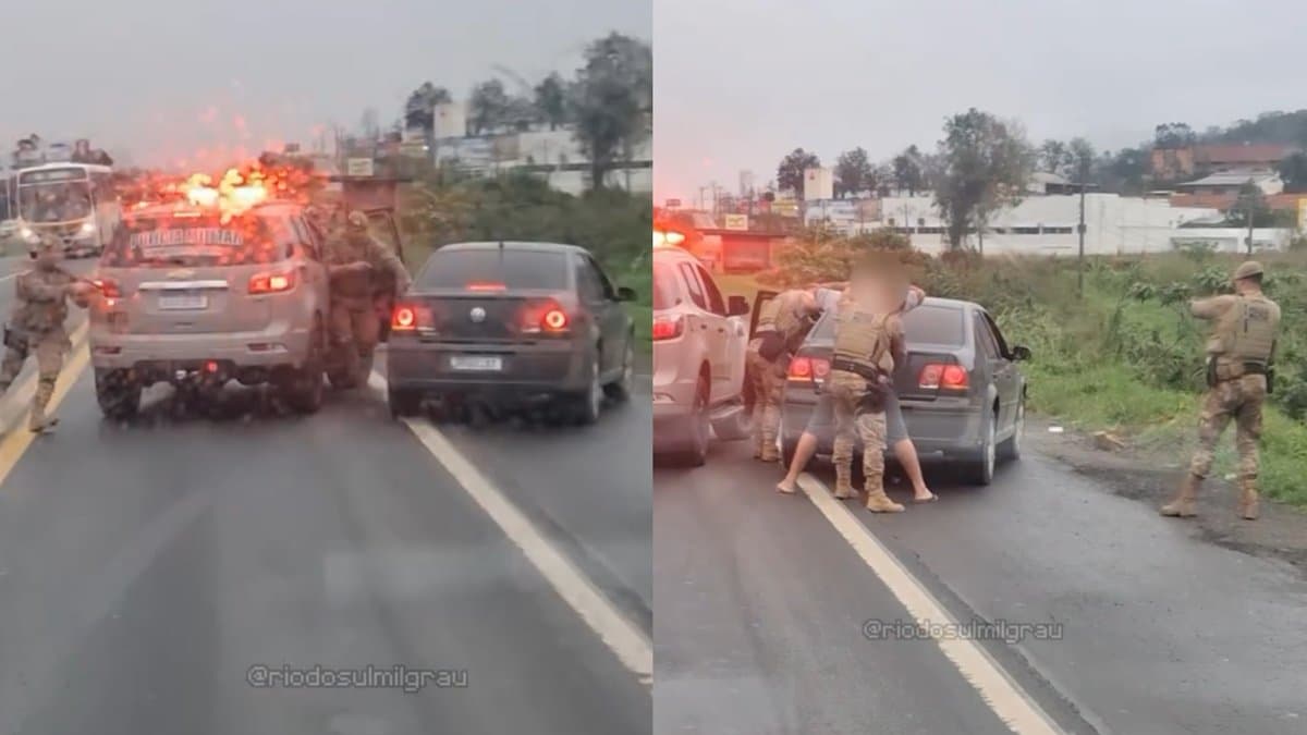 “Isso é Santa Catarina!”: motorista vibra ao acompanhar TÁTICO da PMSC abordando carro de criminoso