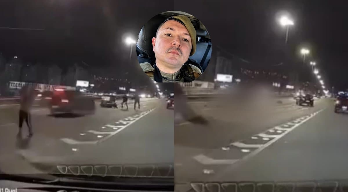 Frames de camera veicular mostram o momento do atropelamento na Via Expressa, em Florianopolis, com foto do policial militar em destaque
