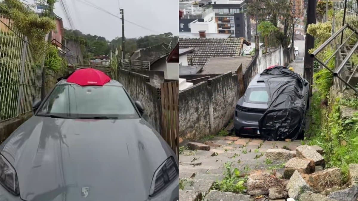 Mistério em Florianópolis: Porsche é abandonado após madrugada de raios no Morro da Caixa