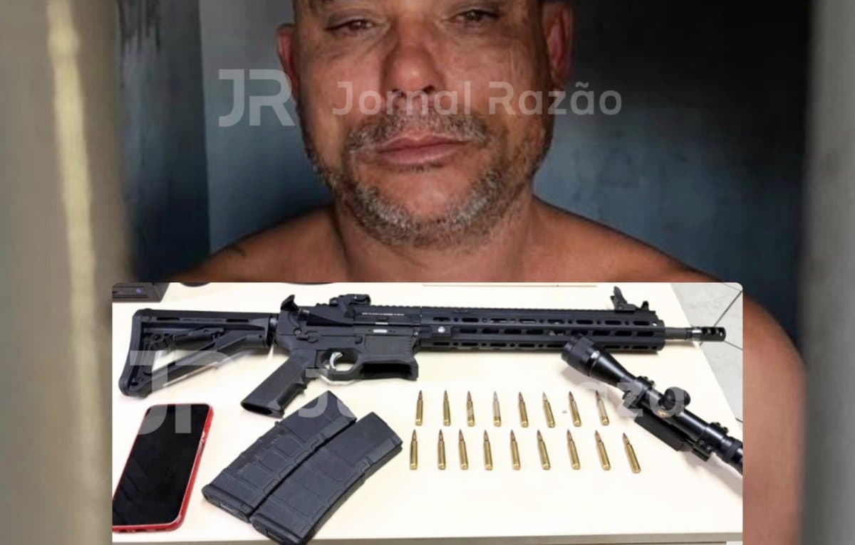 “Medo da facção”, alega ex-traficante ao ser preso com fuzil e luneta na Grande Florianópolis