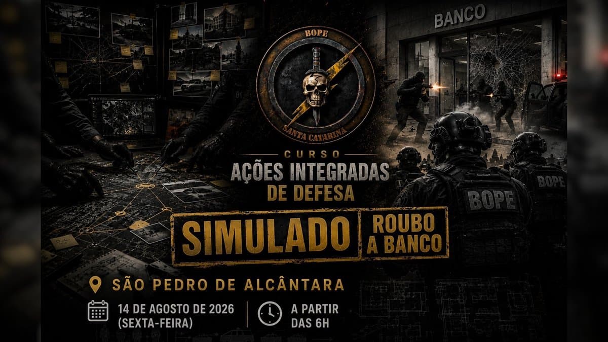 Atenção em São Pedro de Alcântara: simulado da PMSC terá tiros e explosões a partir das 6h desta sexta (14)