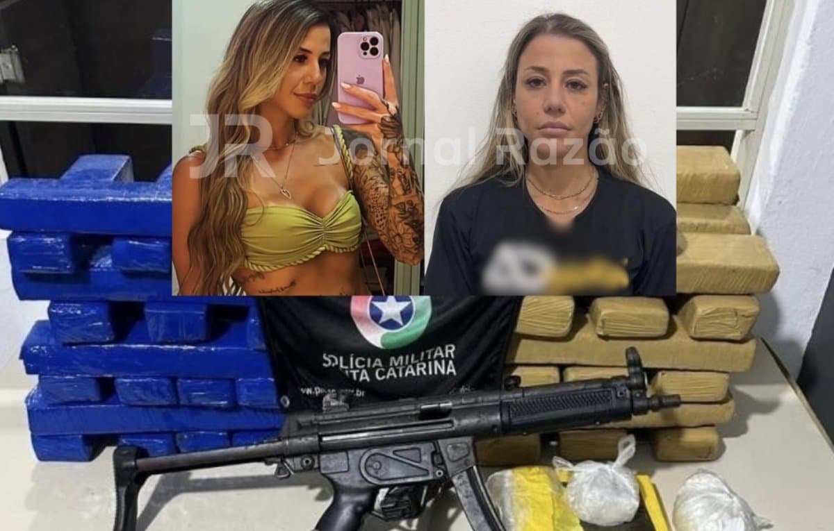 Cabeleireira presa em Tubarão com submetralhadora MP5 e drogas
