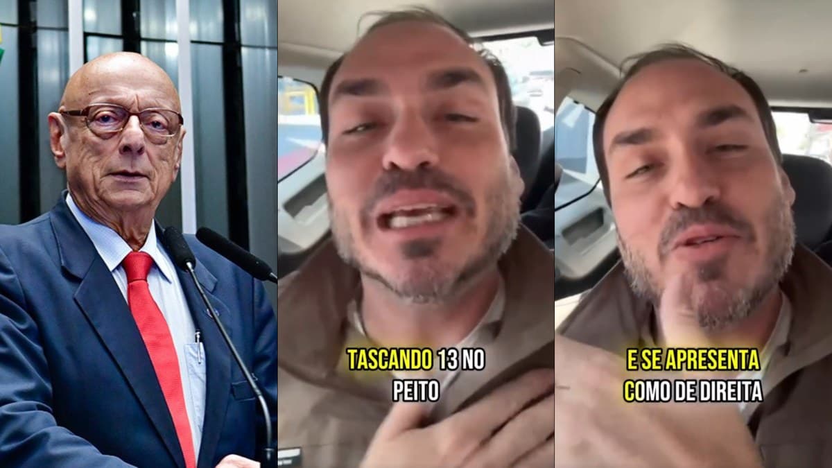 Esperidião Amin e Carlos Bolsonaro em vídeo gravado dentro de um carro
