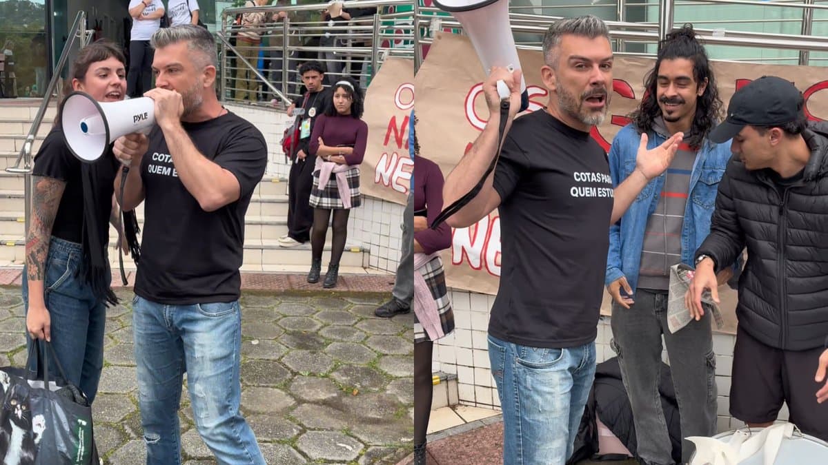 “Cotas para quem estuda”: Bruno Souza entra em confronto com militantes na Udesc