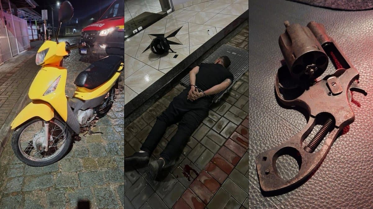 Criminoso de Tijucas é baleado após fugir da cadeia e furtar moto em Blumenau