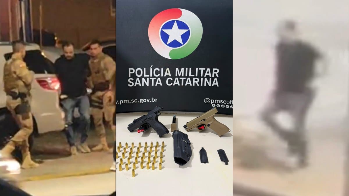 VÍDEO: Empresário é preso em Tijucas após fugir do Tático, jogar pistola pela janela e bater BMW