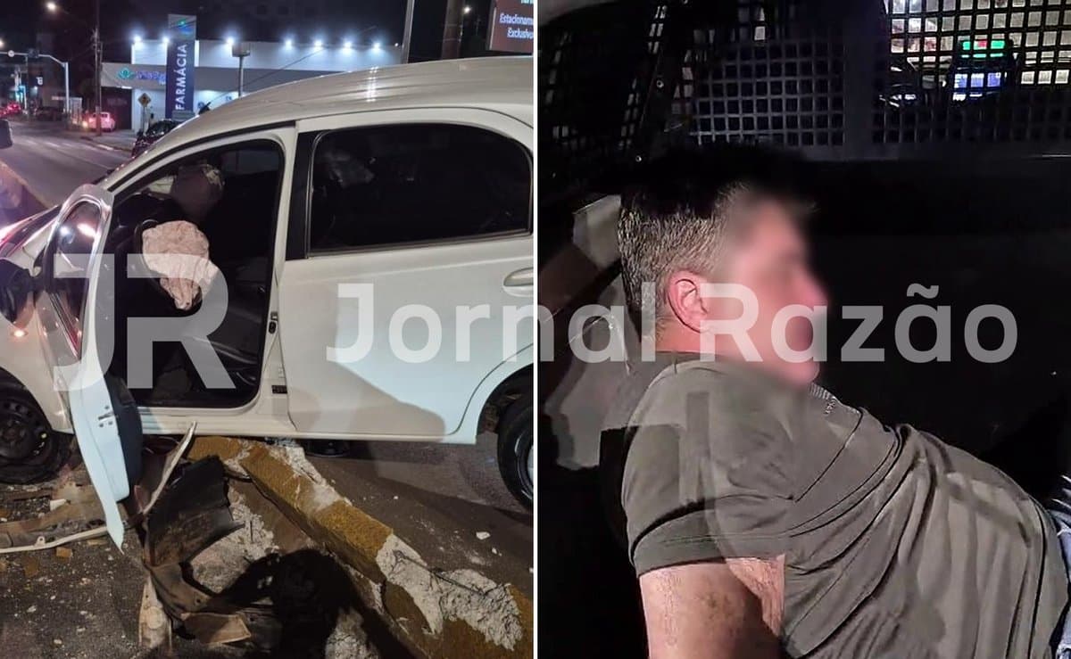 'Eu bebi': motorista suspeito de atropelar pedestre deixa carro pendurado em mureta em Chapecó