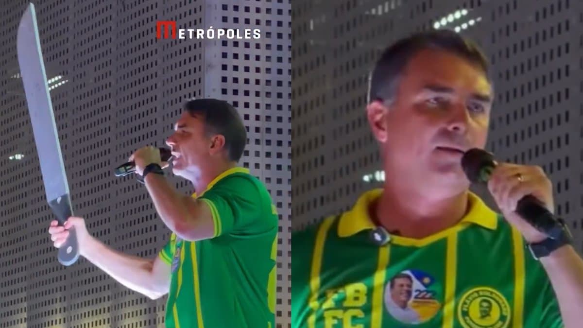 Com “facão” na mão, Flávio Bolsonaro promete castração química para estupradores