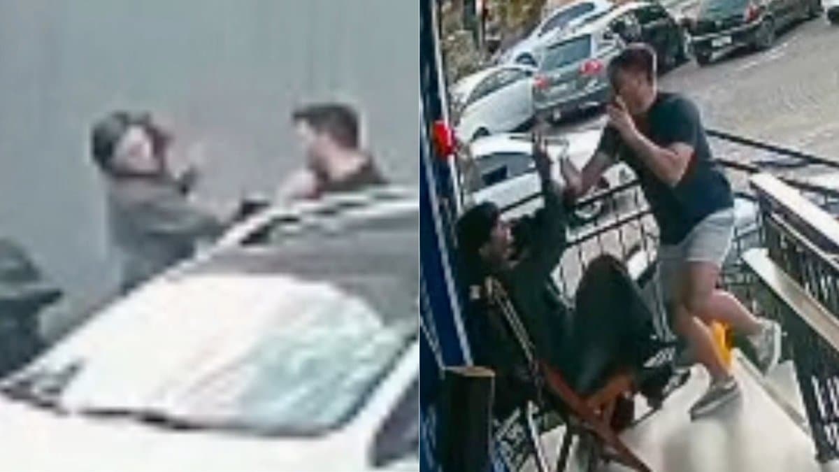 Câmeras de segurança flagram homem agredindo mulher e funcionário em estacionamento de Blumenau