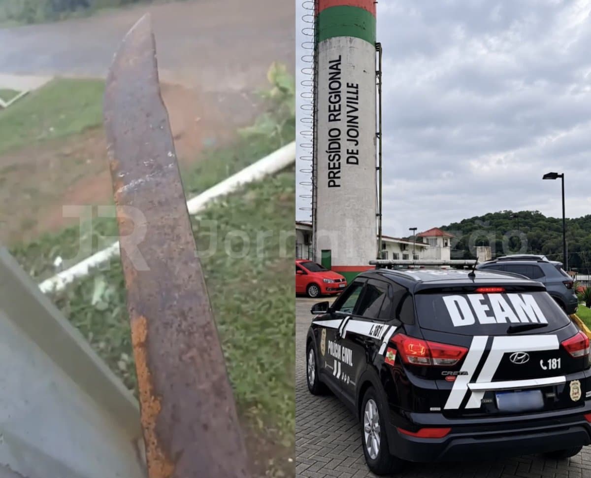 Homem grava vídeo com facão, ameaça a ex e promete aguardá-la na porta do trabalho em Joinville