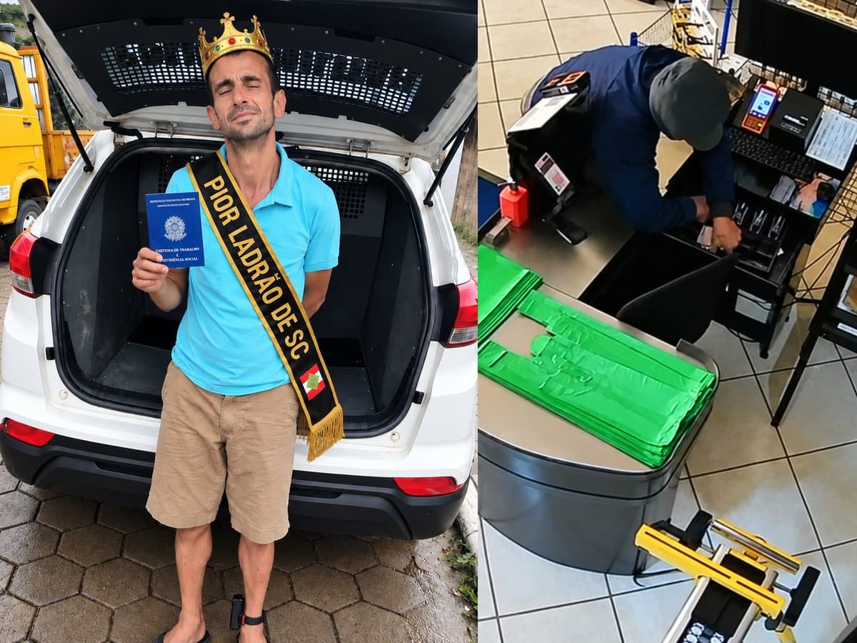 “Inimigo da CLT”: ladrão deixa carteira de trabalho cair dentro de loja e acaba preso em Camboriú