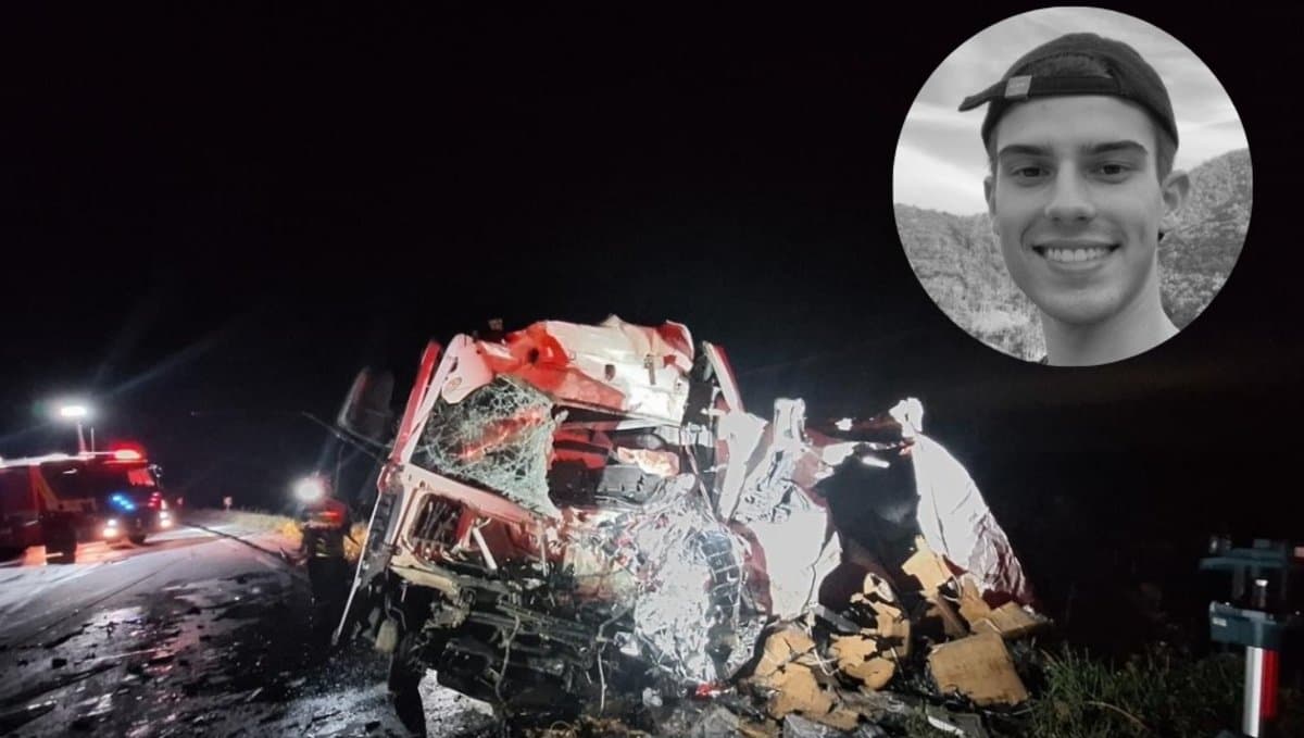 Jovem de Brusque morre em batida de frente entre caminhões na SC-416, em Garuva