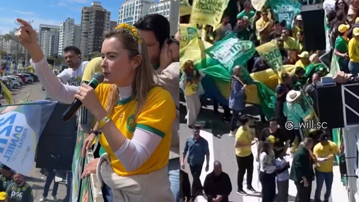 “Não é oração, é exorcismo”: Júlia Zanatta grita “Fora Lula” e “Fora Moraes” em Florianópolis