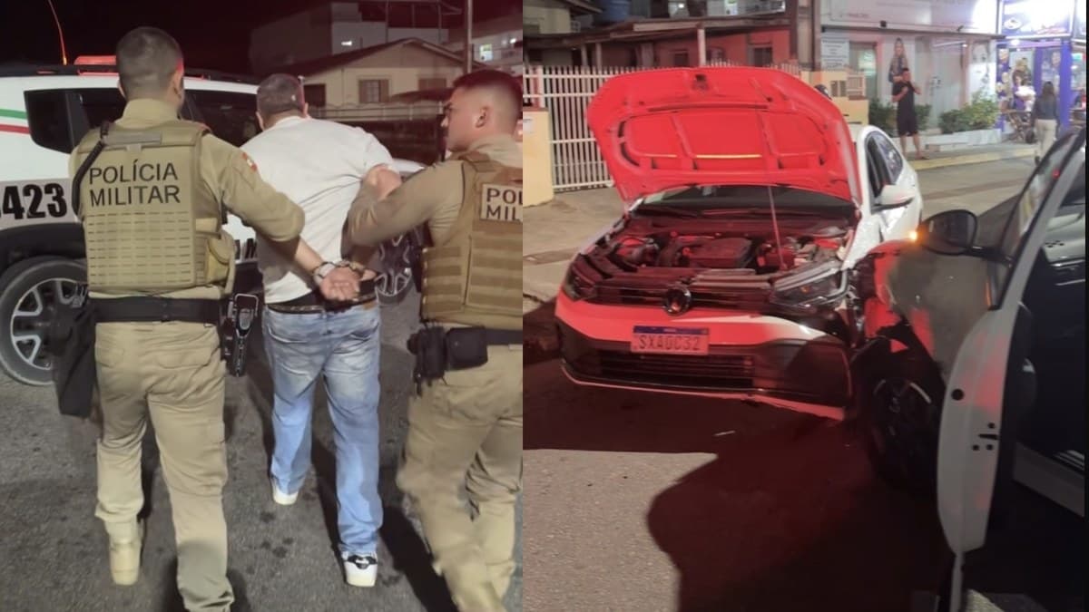 “Eu vou morrer”: motorista bêbado tenta fugir três vezes e pede socorro no camburão da PMSC em Camboriú