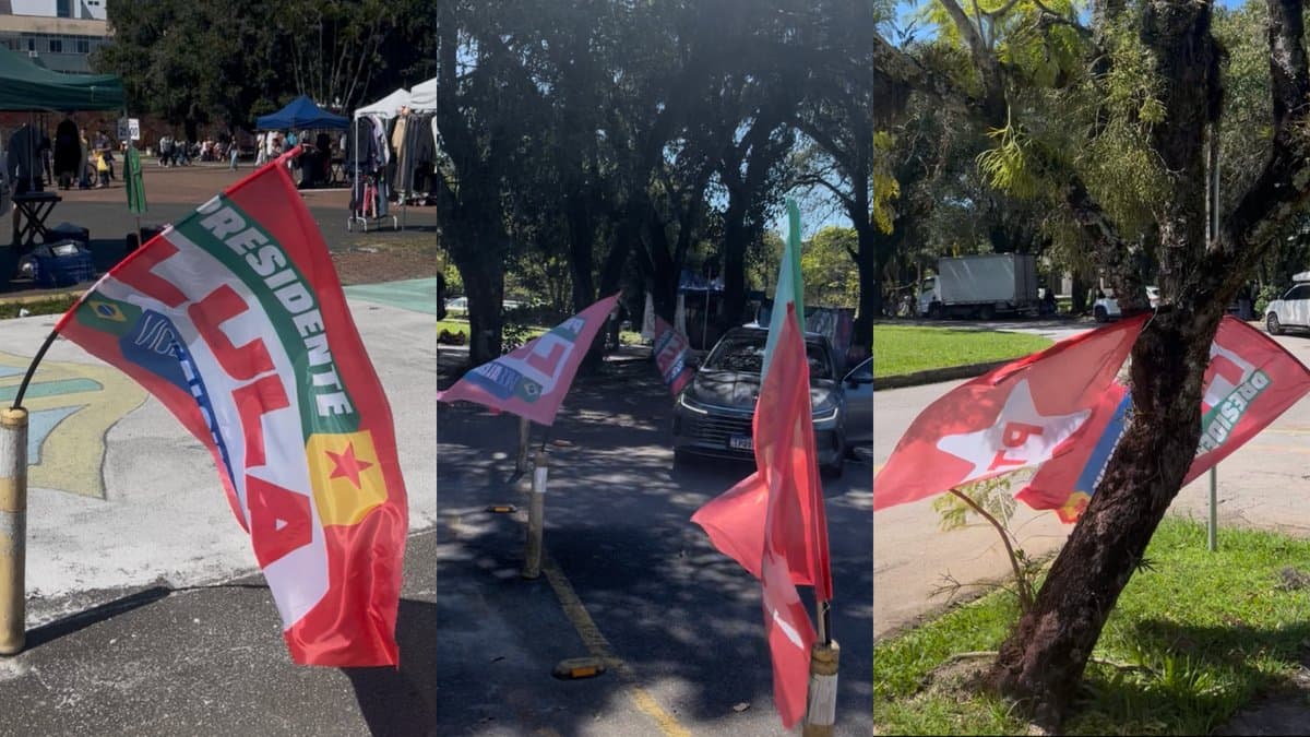 “Não é lugar”: reitoria manda retirar bandeiras de campanha de dentro do campus da UFSC em Florianópolis