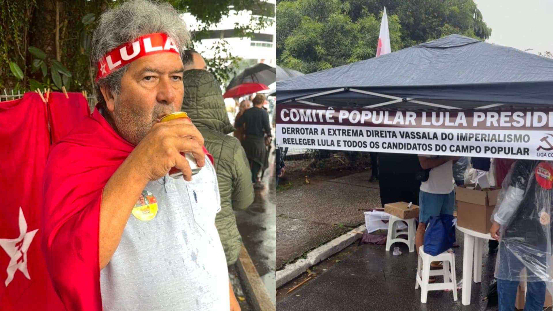 Torneiro mecânico como Lula, apoiador de Curitiba une negócio e militância no comício em SC