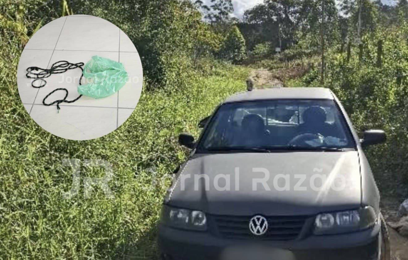 Venezuelanos tentam cobrar empréstimo e acabam amarrados na caçamba de Saveiro em SC