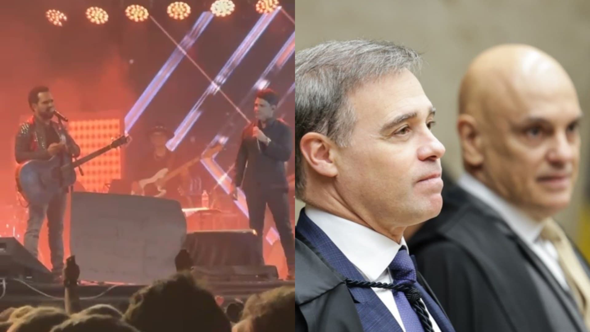 Em show lotado em SC, Zezé e Luciano pedem orações por ministro que abriu sigilo de caso envolvendo Moraes