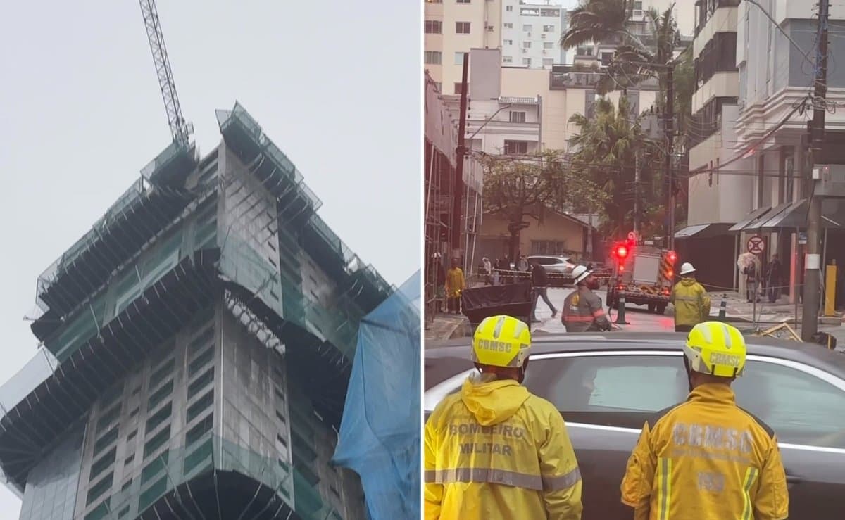 Andaime despenca a quase 120 metros, trabalhador morre e obra continua em Balneário Camboriú