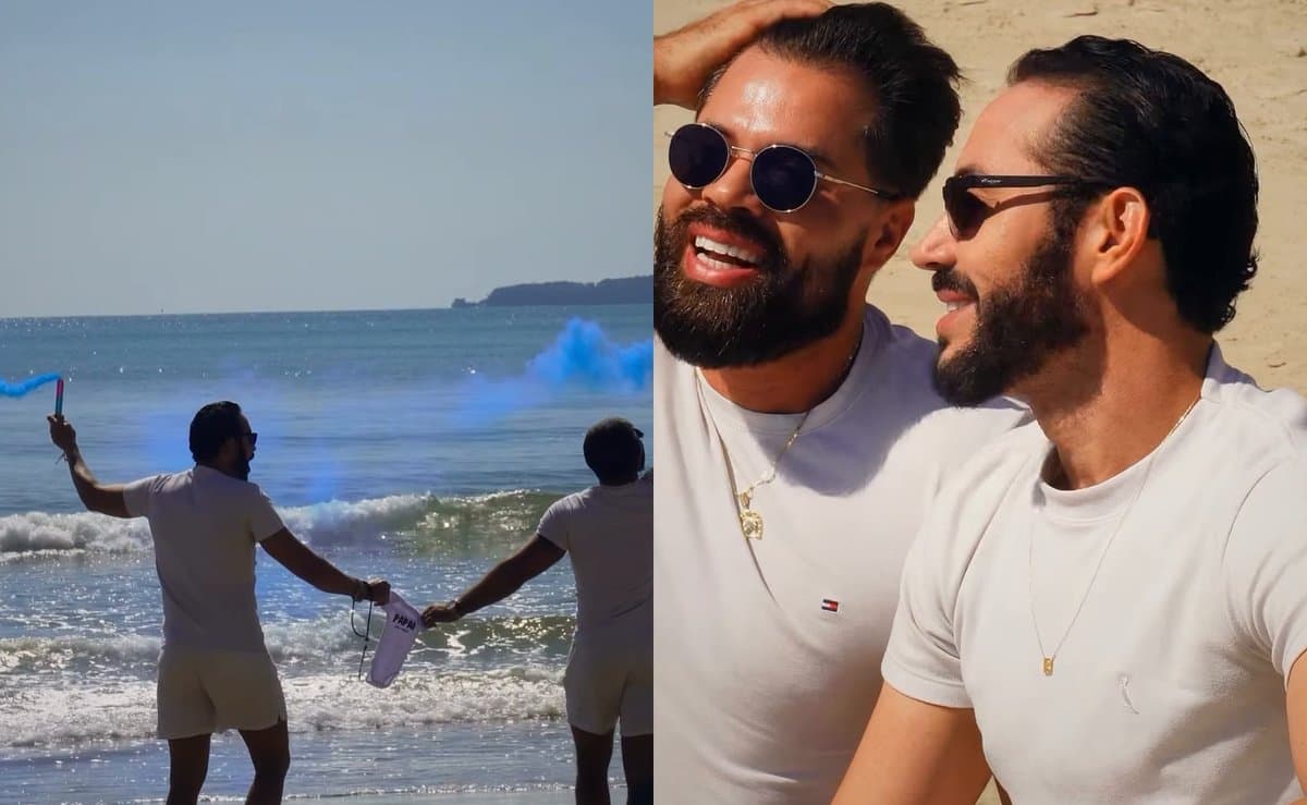 Casal realiza sonho de ser pai com barriga solidária e faz chá revelação emocionante na orla de Itapema