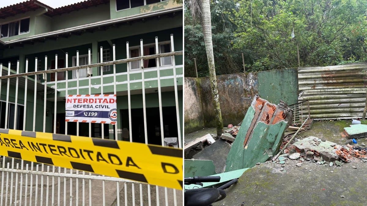Desabamento interdita imóvel em Balneário Camboriú: 30 moradores em abrigo e duas crianças no hospital