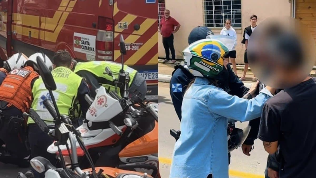 Família salva a moto e abandona o parente ferido em acidente em Balneário Camboriú