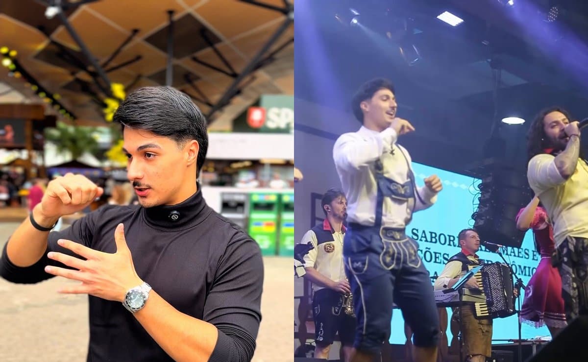 Filho de pais surdos, jovem traduz músicas da Oktoberfest em Libras e viraliza nas redes em Blumenau