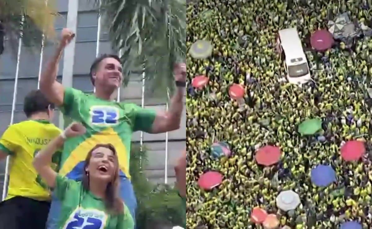 Flávio Bolsonaro arrasta multidão em ato em Belo Horizonte às vésperas do segundo turno