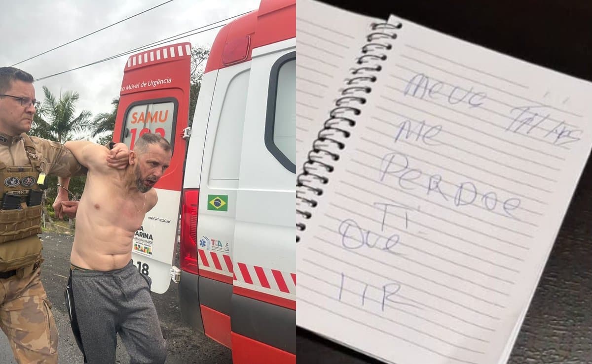 "Meus filhos, me perdoem": homem escreve bilhete antes de matar a ex e o novo namorado dela a facadas em SC