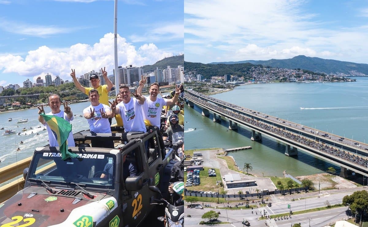 Jorginho comemora ato por Flávio Bolsonaro e classifica motociata como histórica em Santa Catarina