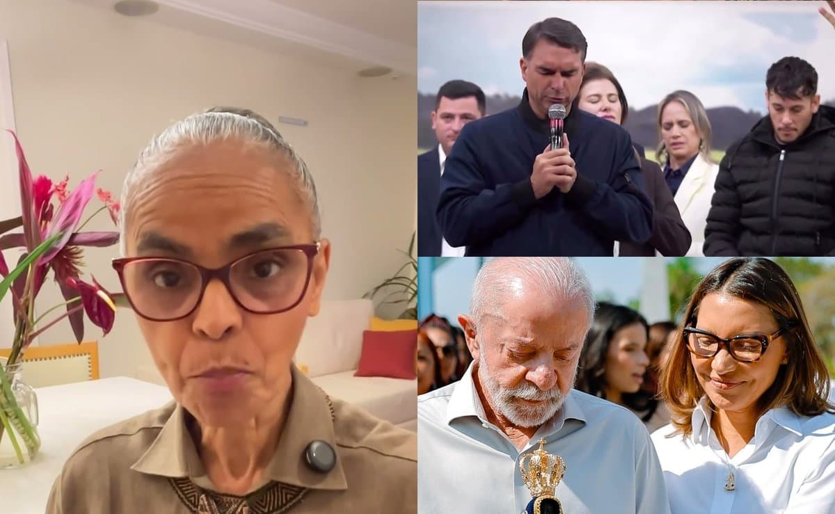Marina critica “comício em culto” de Flávio, um dia após Lula posar para foto com imagem de Nossa Senhora