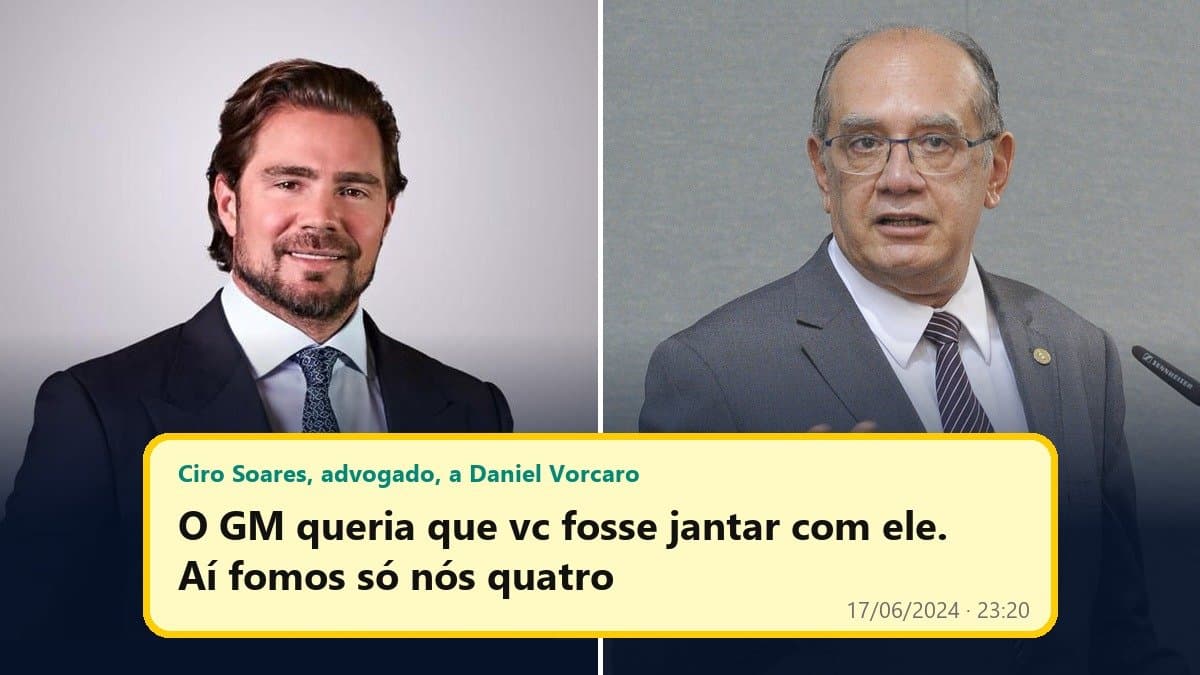 Mensagens do celular de Vorcaro citam jantar na casa de Gilmar Mendes: "GM queria", diz advogado