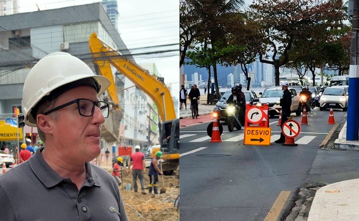Obra trava a Avenida Brasil em Balneário Camboriú, mas promete acabar com alagamentos históricos