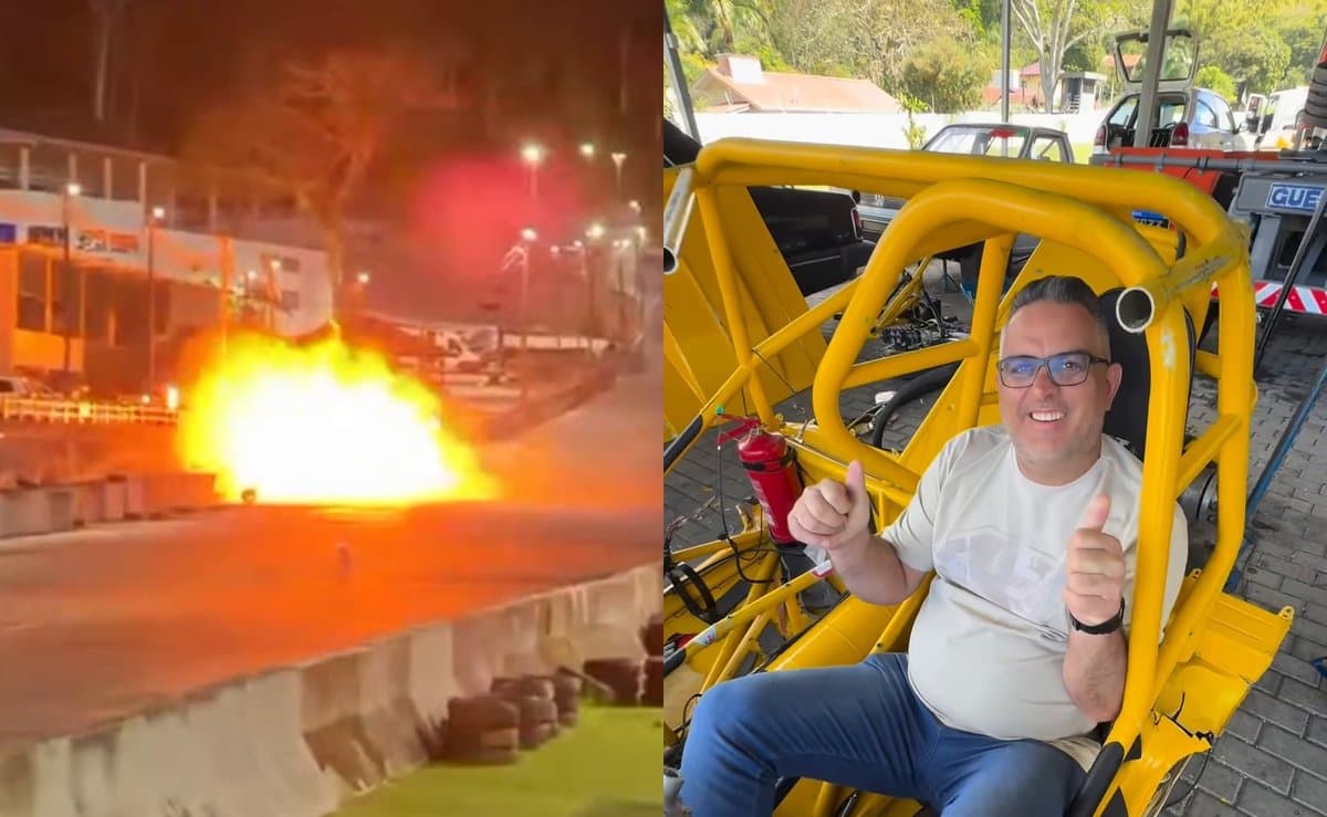 Piloto sai andando de Opala que explodiu em Balneário Camboriú e diz: "Deus fez a parte dele"