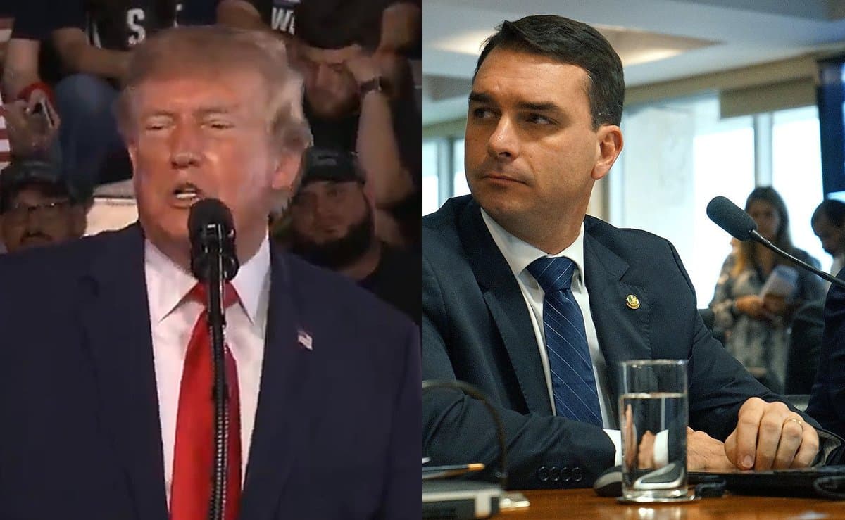 AGORA: Minutos após Flávio pousar nos EUA, Trump cita Brasil em discurso sobre “trapaceiros de eleições”