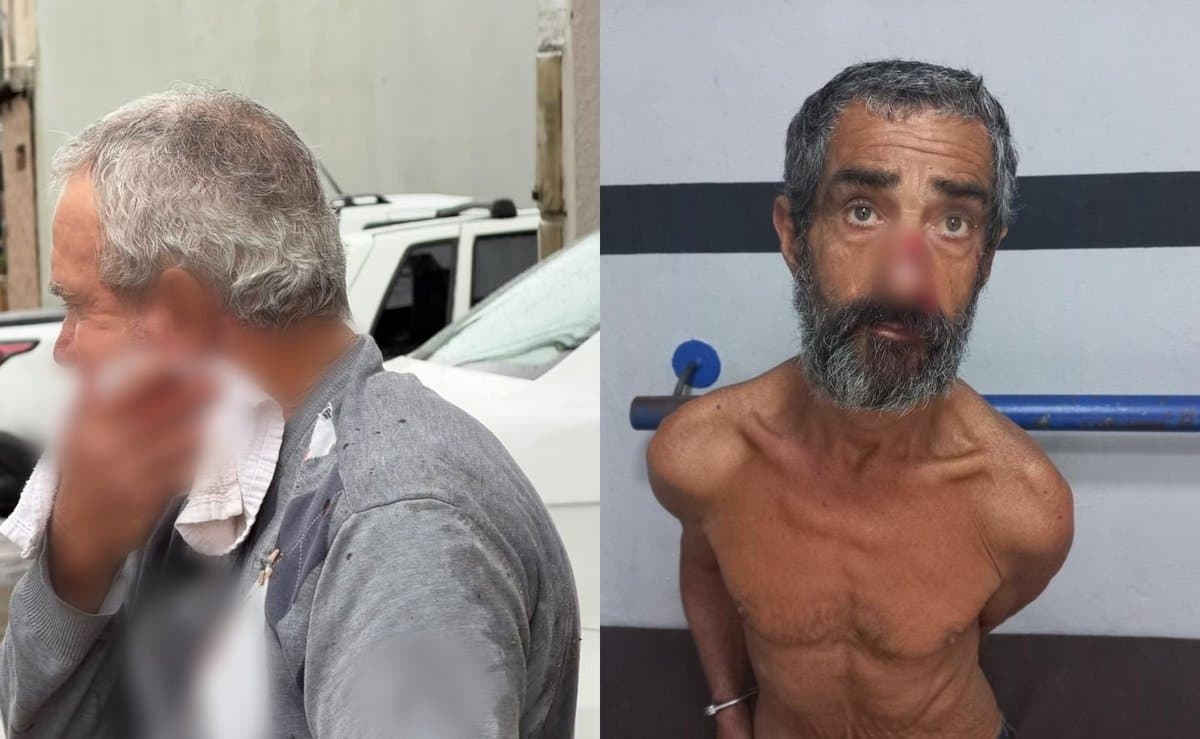 Usuário de drogas ataca idoso com garfo no pescoço após receber um “oi” e é preso em Camboriú
