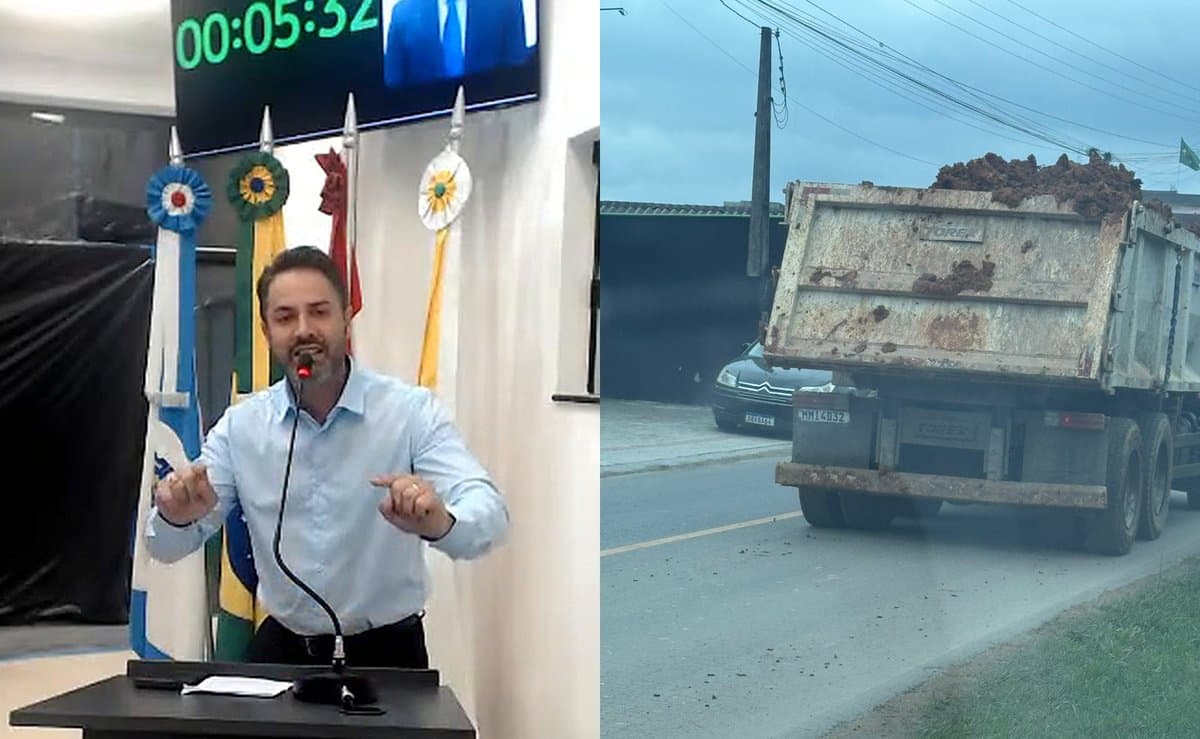 Vereador do PL denuncia secretário indicado pelo partido por usar caminhão público em terreno particular em SC
