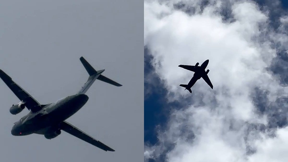 Avião de guerra da FAB surge no céu, dá voltas sobre cidades de SC e deixa moradores intrigados
