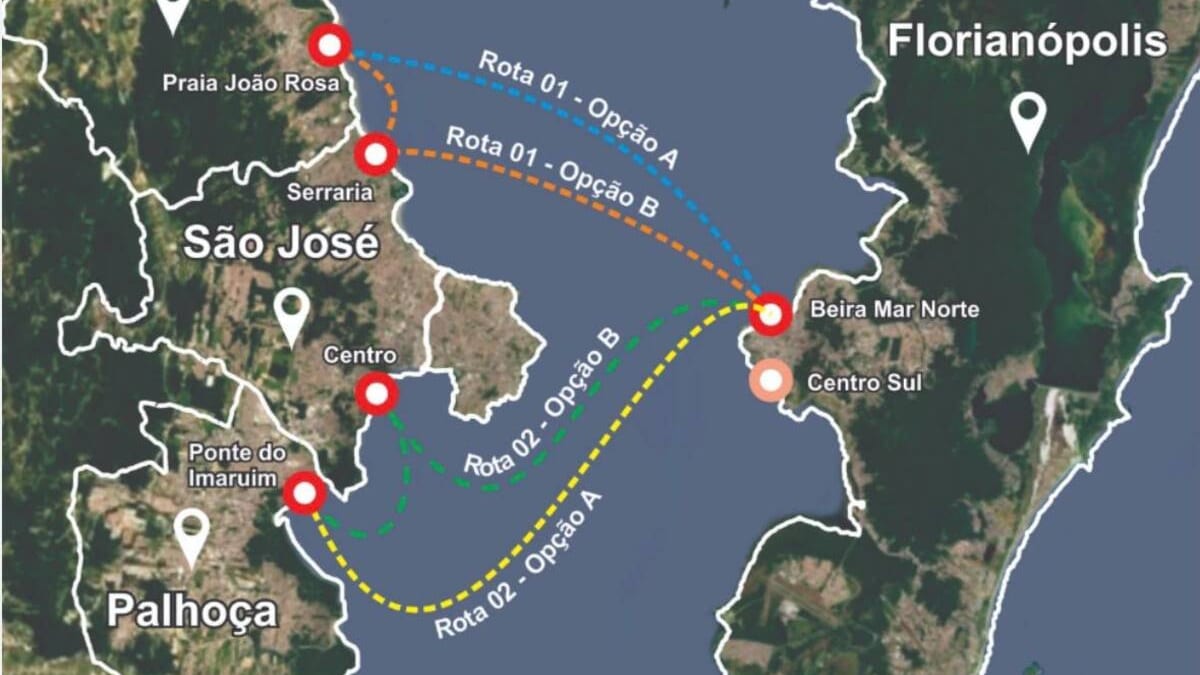 Quem mora em Palhoça e Biguaçu pode ganhar barco até o Centro de Florianópolis; veja as rotas do Estado