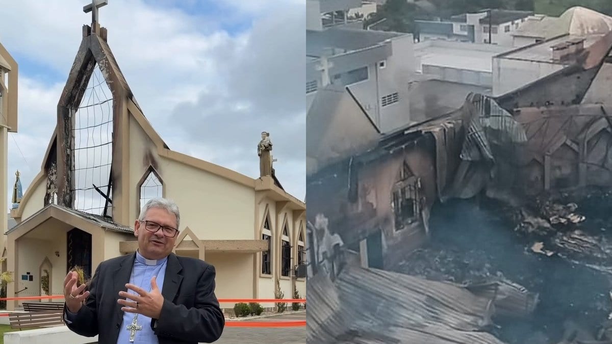 “Doe com o coração generoso”: bispo faz apelo para reconstruir igreja destruída pelo fogo em SC