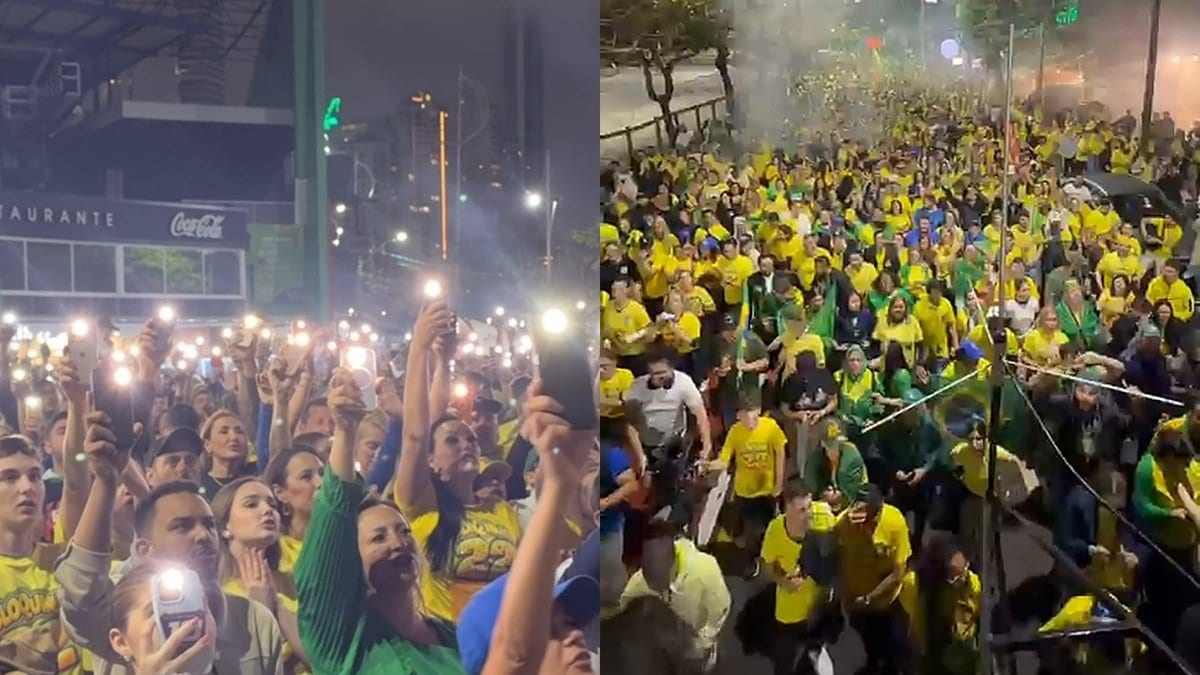 Cerca de 3 mil pessoas acendem a lanterna do celular e rezam o Pai-Nosso no Bloquinho 22 em Balneário Camboriú - Foto