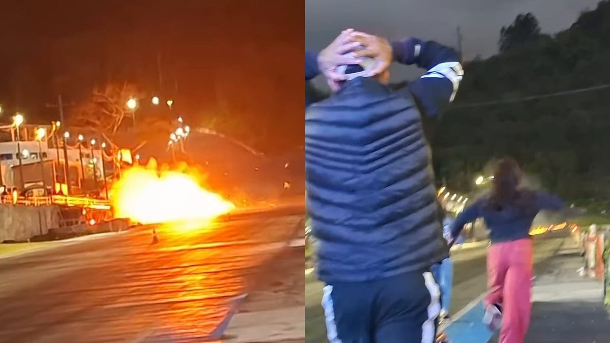 “Meu pai! Meu pai!”: família entra em pânico ao ver carro explodir em Balneário Camboriú