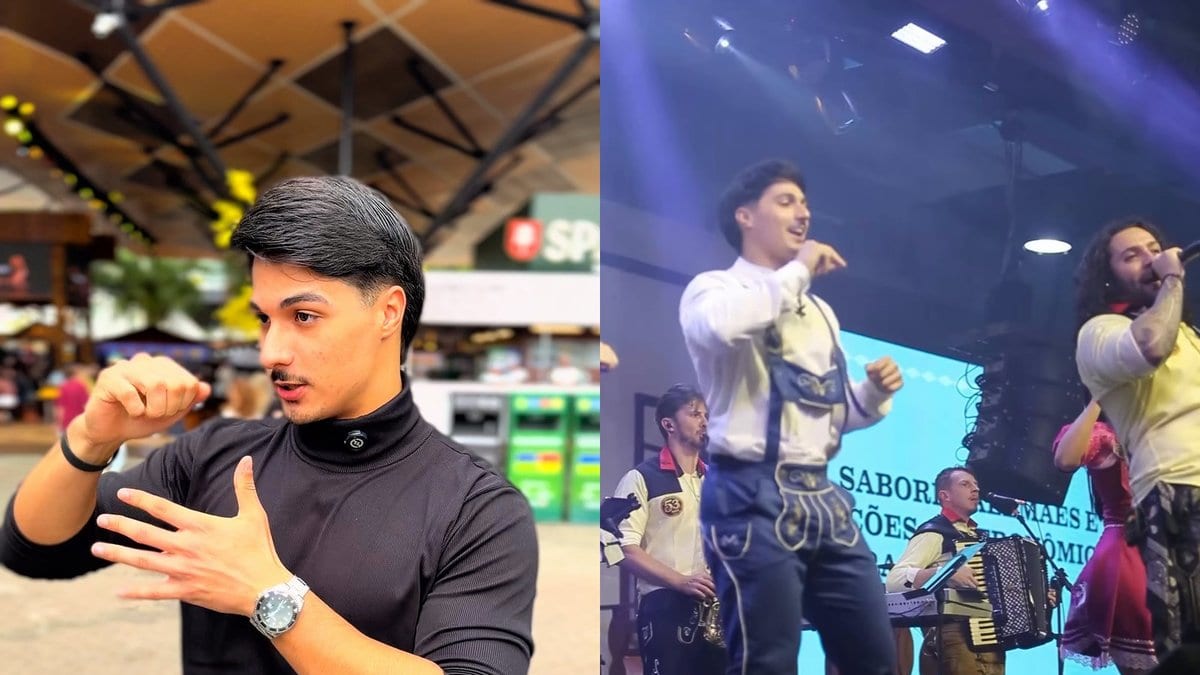 Filho de pais surdos, jovem traduz músicas da Oktoberfest em Libras e viraliza nas redes em Blumenau