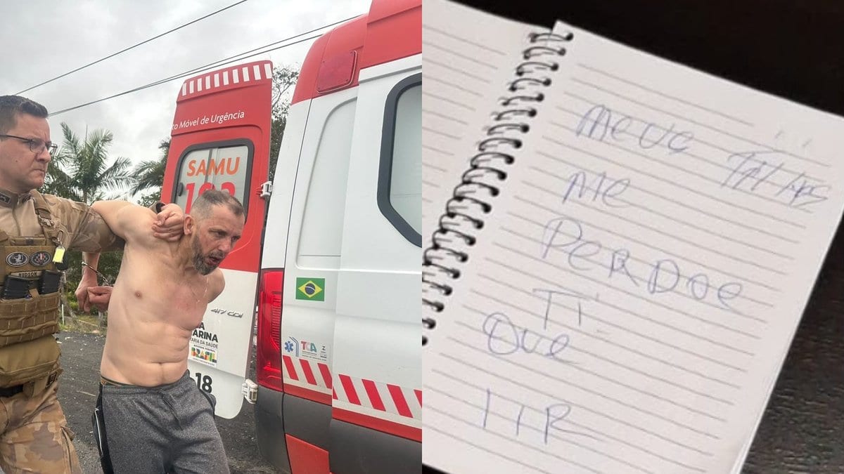 “Meus filhos, me perdoem”: homem escreve bilhete antes de matar a ex e o novo namorado dela a facadas em SC
