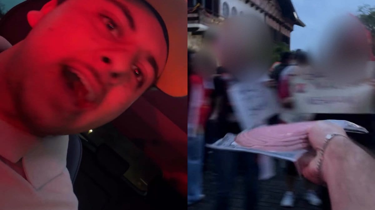 Homem mostra mortadela a petistas no meio do ato por Lula em Blumenau e dispara: “Tá passando fome?” - Foto