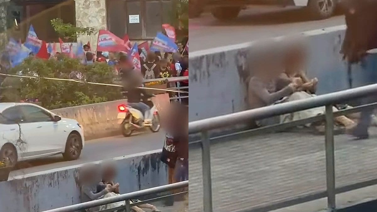 Homem se revolta ao ver jovens supostamente preparando droga em meio a ato pró-Lula em Blumenau