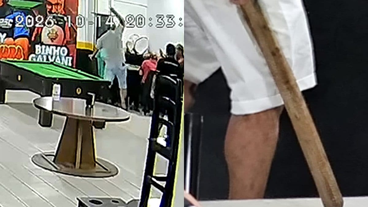 Homem ataca idoso de 70 anos pelas costas com taco de beisebol durante campeonato de dominó em SC