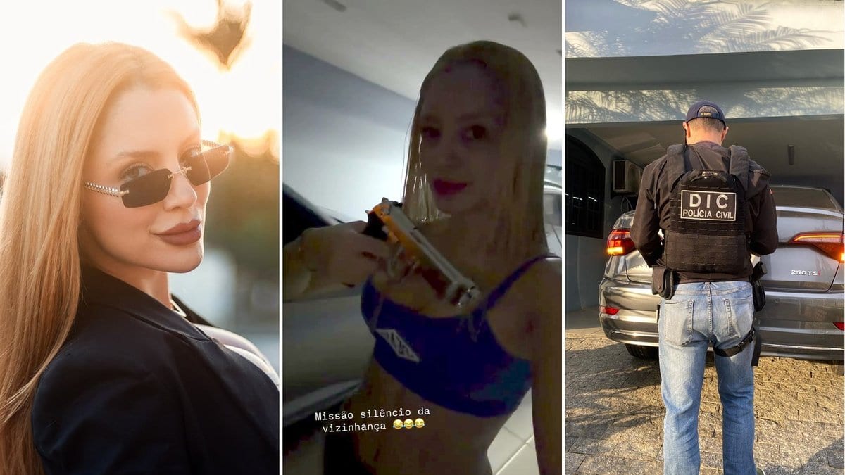 Influenciadora riu ao atirar para calar o cachorro da avó; agora a polícia levou a arma dela em Joinville