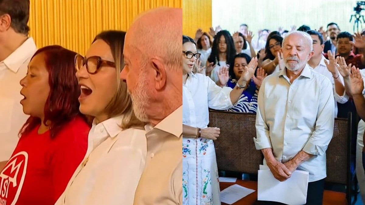 Janja solta a voz em missa e convidados estendem as mãos em direção a Lula a 13 dias do 2º turno